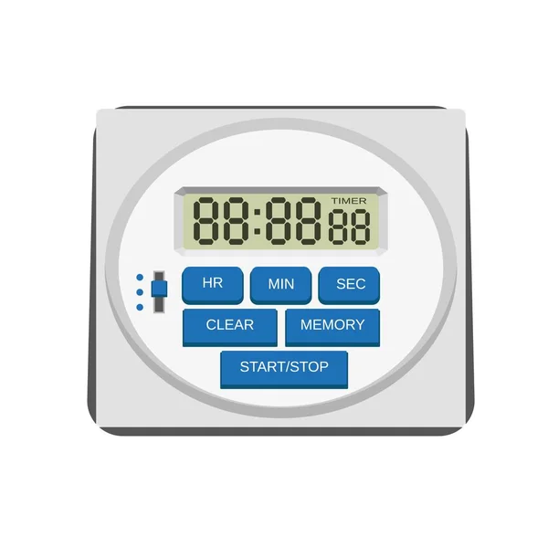 Moderne keuken timer pictogram, vlakke stijl — Stockvector