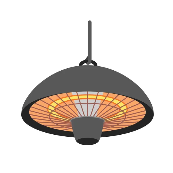Icona lampada riscaldatore, stile piatto — Vettoriale Stock