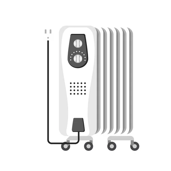 Domácí ohřívač radiátor ikona, plochý — Stockový vektor
