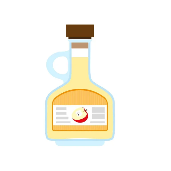 Icône de vinaigre de pomme, style plat — Image vectorielle