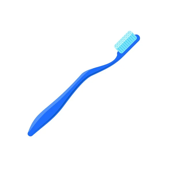 Ícone azul da escova de dentes, estilo plano — Vetor de Stock