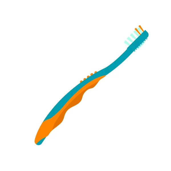 Marca cepillo de dientes icono, estilo plano — Vector de stock