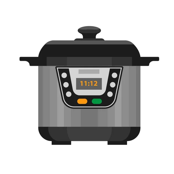 Electric cooker icon, flat style — Stock Vector