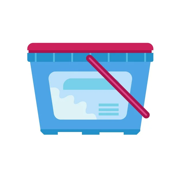 Icono de caja de plástico lavado, estilo plano — Vector de stock