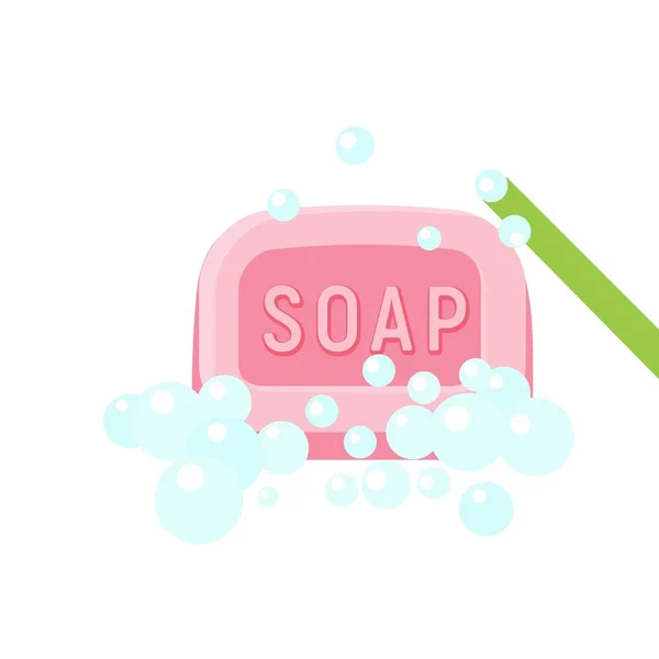 Wash soap icon, flat style — Stock Vector