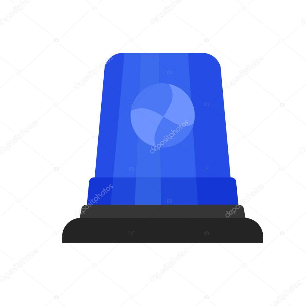 Blue flasher icon, flat style