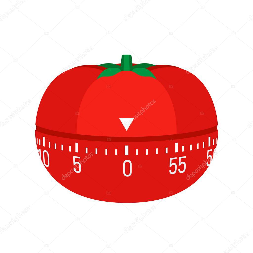 Tomato kitchen timer icon, flat style