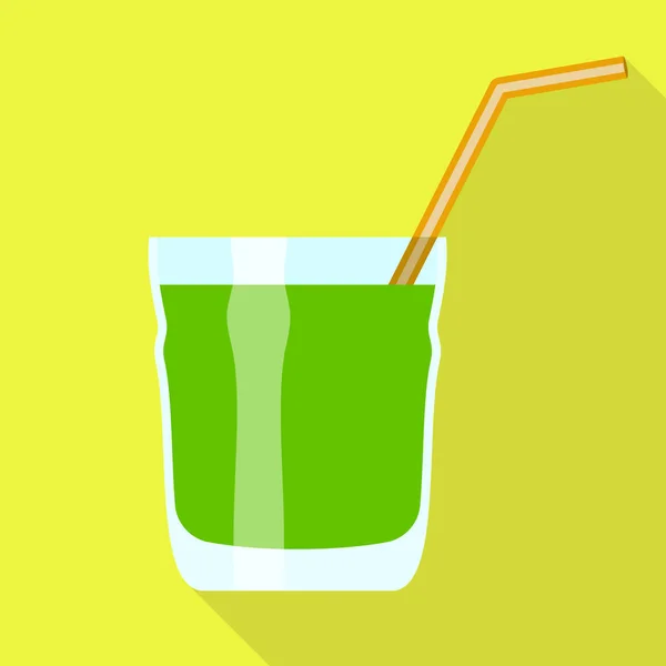 Icono de batido de espinacas, estilo plano — Vector de stock