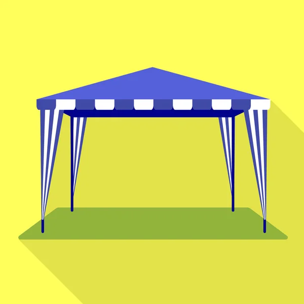 Vakantie tent pictogram, vlakke stijl — Stockvector