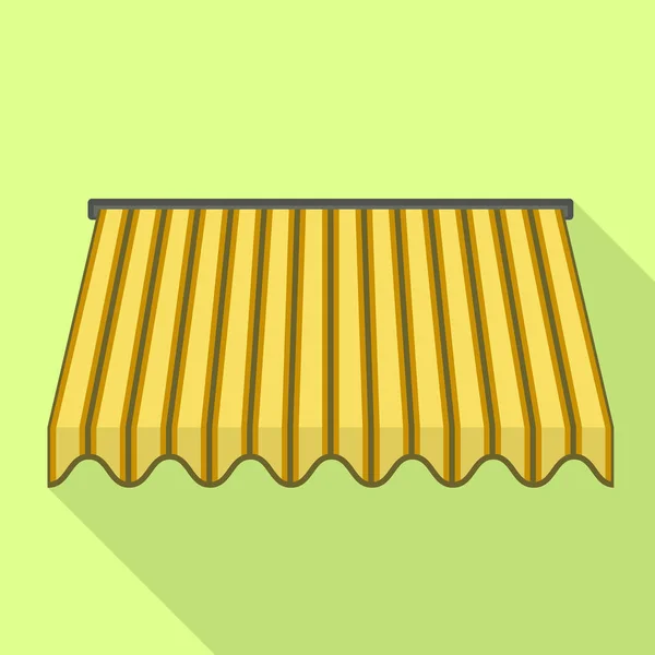 Icono de toldo amarillo, estilo plano — Vector de stock