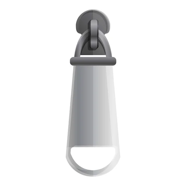 Grey zipper icon, cartoon style — Stock Vector