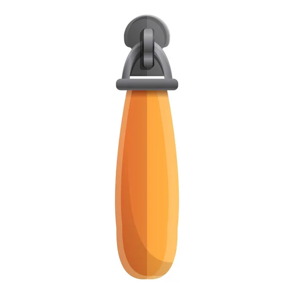 Icono de cremallera naranja, estilo de dibujos animados — Vector de stock