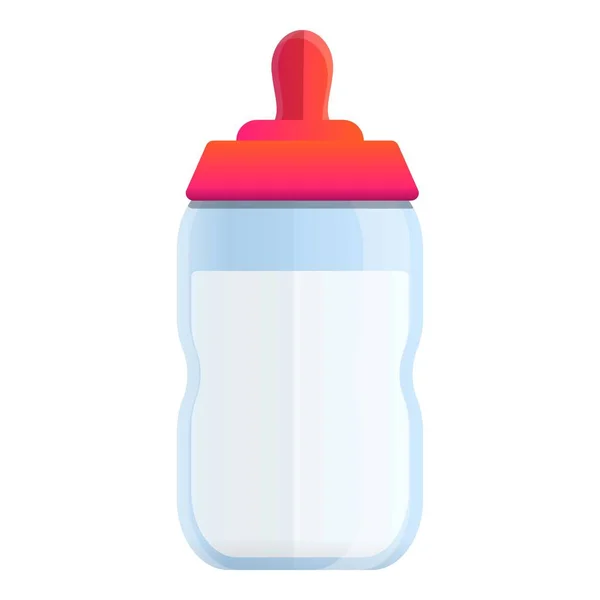 Ikon botol susu bayi, gaya kartun - Stok Vektor