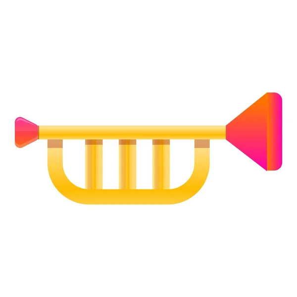 Speelgoed trompet pictogram, cartoon stijl — Stockvector