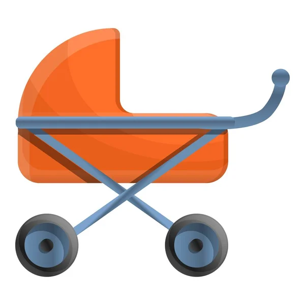 Baby pram pictogram, cartoon stijl — Stockvector