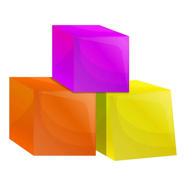 Cube toys icon, cartoon style — Stock Vector