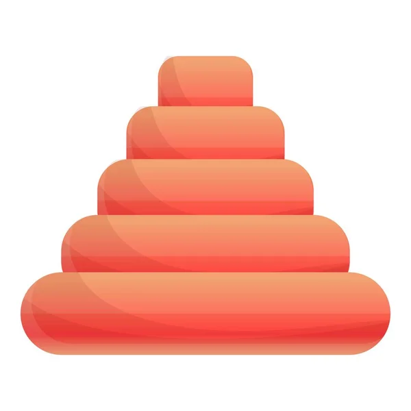 Icono de pirámide de juguete, estilo de dibujos animados — Vector de stock