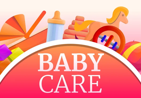 Banner conceito de cuidado do bebê, estilo dos desenhos animados — Vetor de Stock