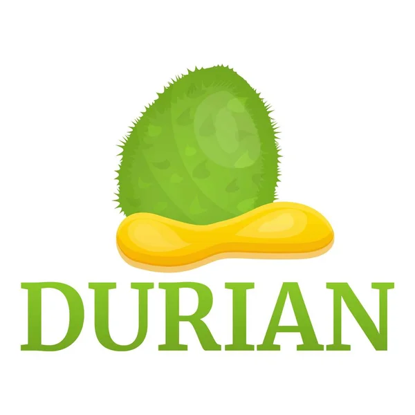 Frescura logotipo durian, estilo de dibujos animados — Vector de stock