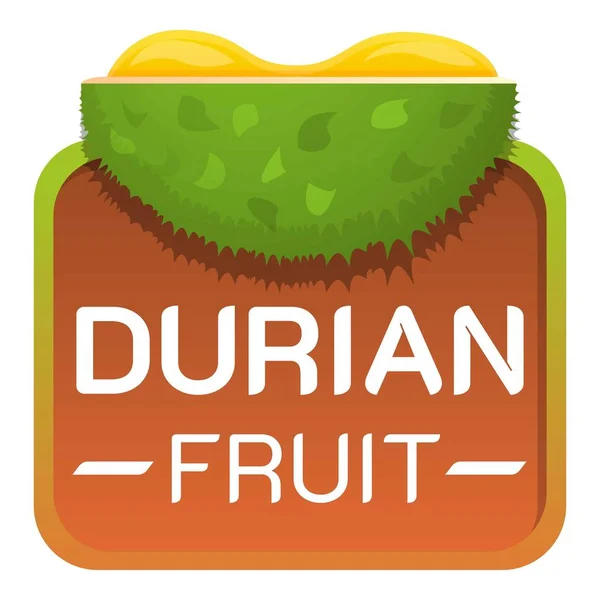 Logotipo de fruta duriana, estilo de dibujos animados — Vector de stock
