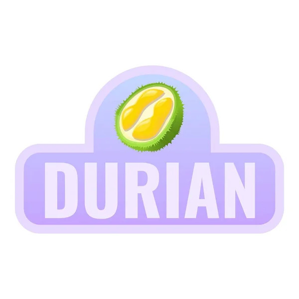 Logotipo de la fruta del rey Durian, estilo de dibujos animados — Vector de stock