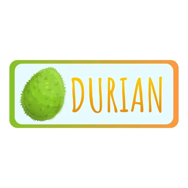 Sabroso logotipo de durian, estilo de dibujos animados — Vector de stock