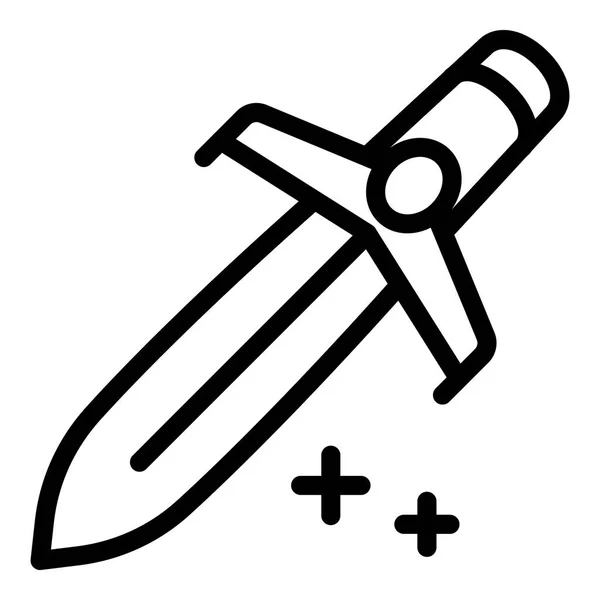 Blacksmith sword icon, outline style — Stock Vector