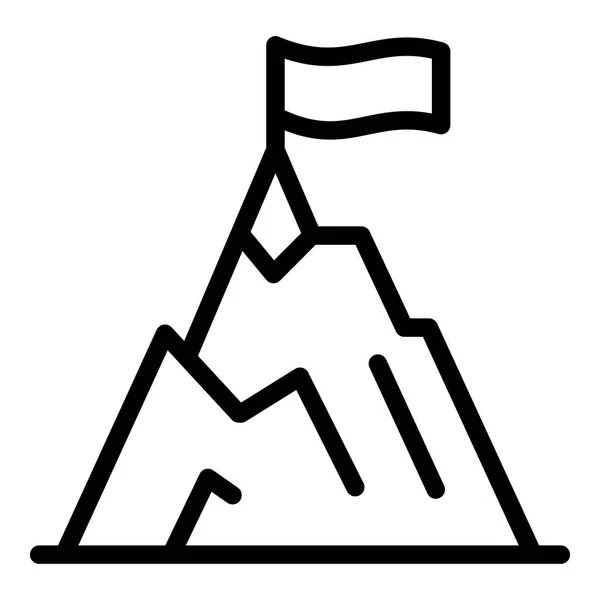 Climbing mountain icon, outline style — Stock Vector