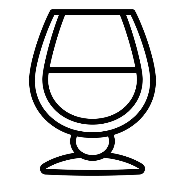 Cognac glass icon, outline style — Stock Vector