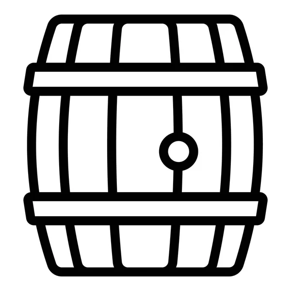 Ícone de barril de uísque de madeira, estilo esboço — Vetor de Stock