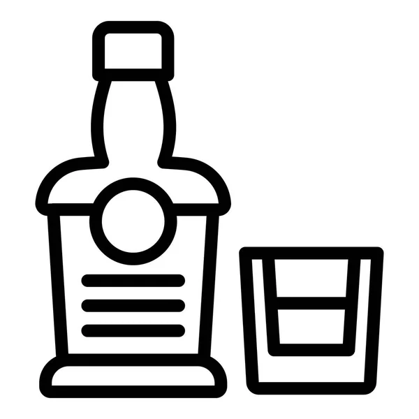 Old whiskey bottle icon, outline style — Stock Vector