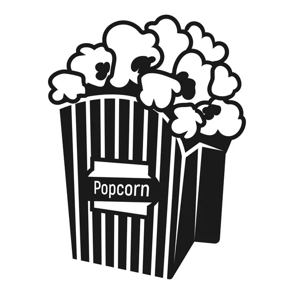 Icône pop-corn, style simple — Image vectorielle