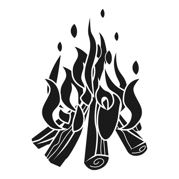 Flame bonfire icon, simple style — Stock Vector