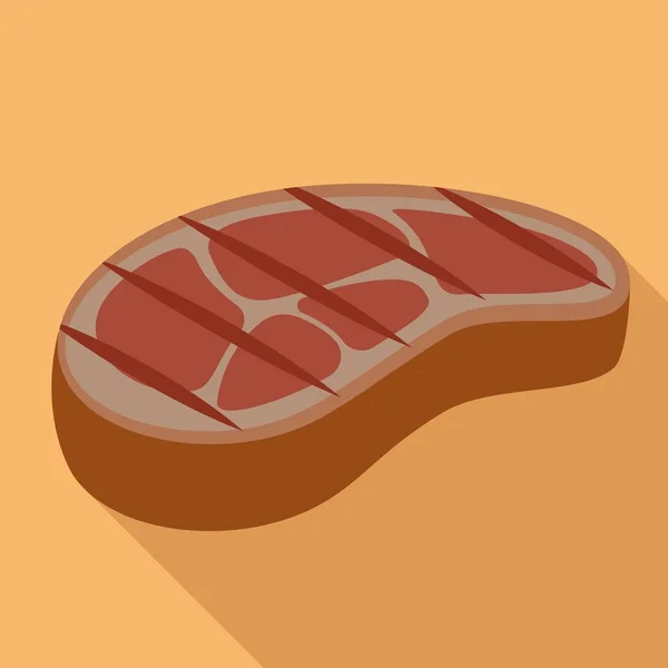 Ikon Steak Bbq, gaya datar - Stok Vektor
