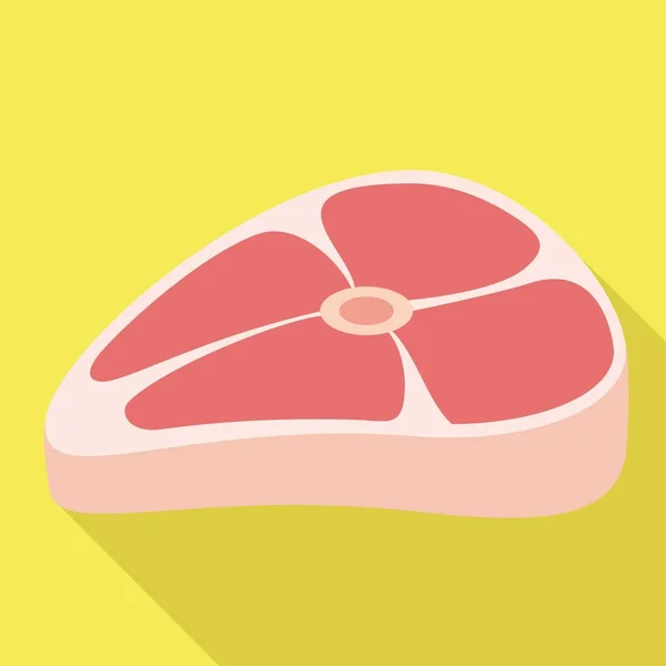 Tasty raw steak icon, flat style — Stockvector