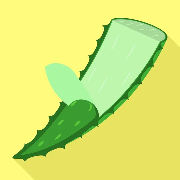Icono de hoja de aloe limpio, estilo plano — Vector de stock
