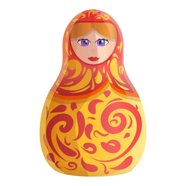 Decor nesting doll icon, cartoon style — 图库矢量图片