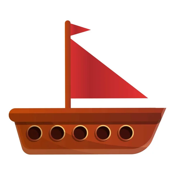 Kid Play fa hajó ikon, rajzfilm stílusú — Stock Vector