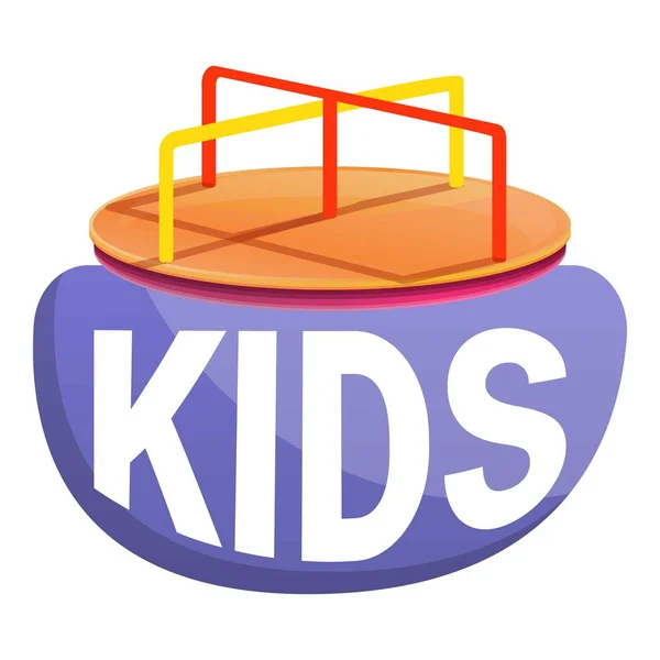 Dzieci Merry-go-round logo, styl kreskówki — Wektor stockowy