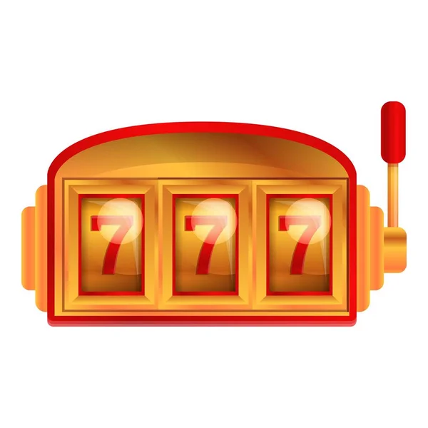 Rood goud slotmachine icoon, cartoon stijl — Stockvector