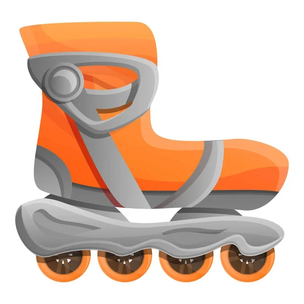 Icono de patines en línea naranja, estilo de dibujos animados — Archivo Imágenes Vectoriales