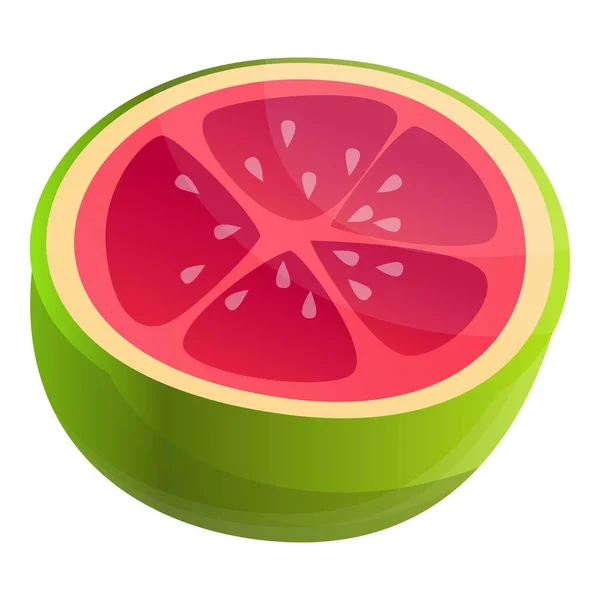 Halv Guava ikon, tecknad stil — Stock vektor