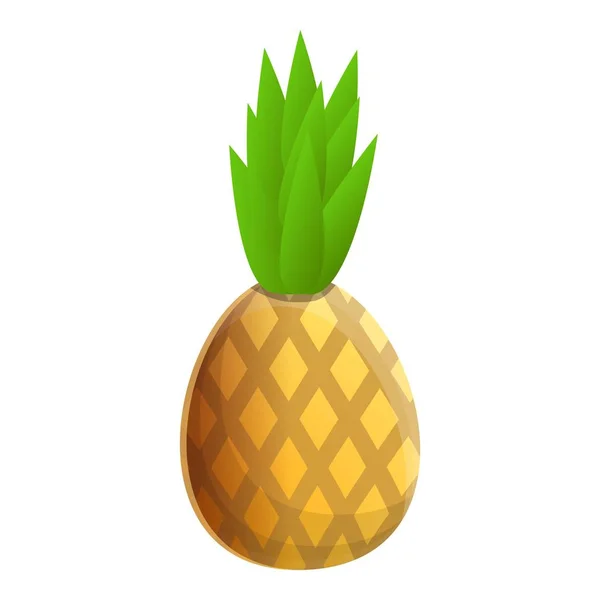 Icône d'ananas savoureux, style dessin animé — Image vectorielle