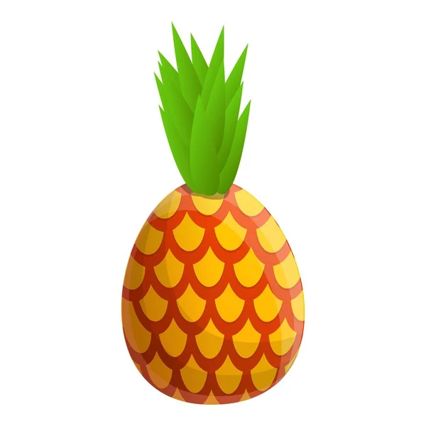 Süße Ananas-Ikone im Cartoon-Stil — Stockvektor