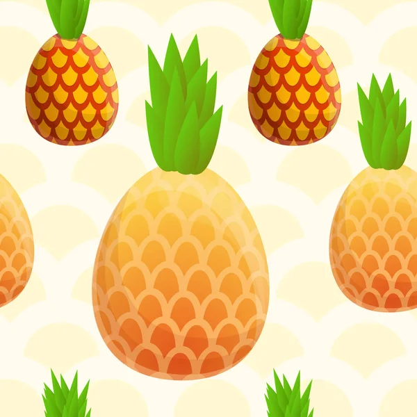 Modèle d'ananas, style dessin animé — Image vectorielle