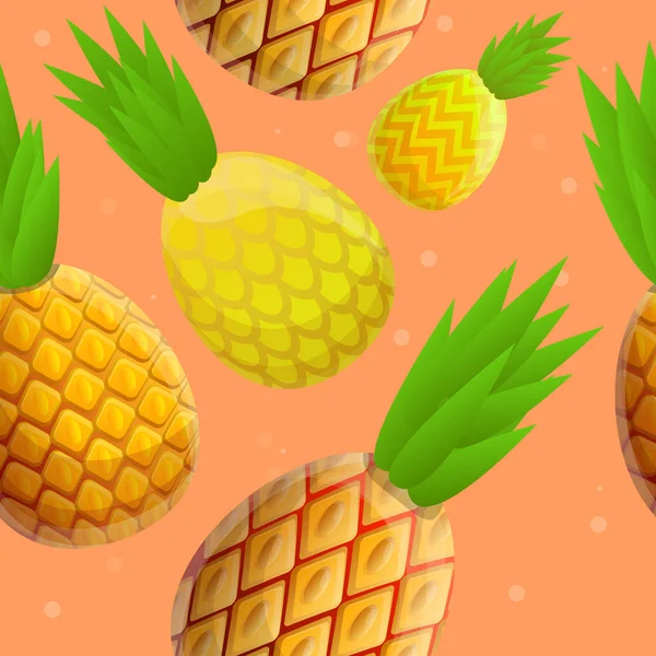 Modèle d'ananas savoureux, style dessin animé — Image vectorielle