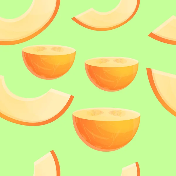 Modèle de melon frais, style dessin animé — Image vectorielle