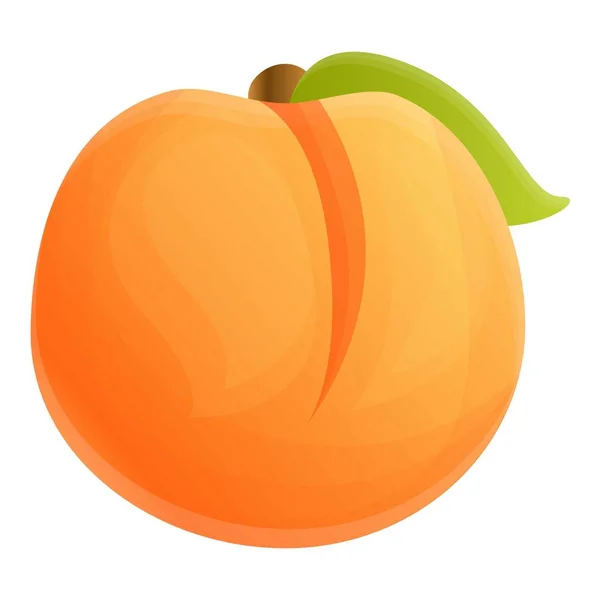 Icône abricot entier, style dessin animé — Image vectorielle