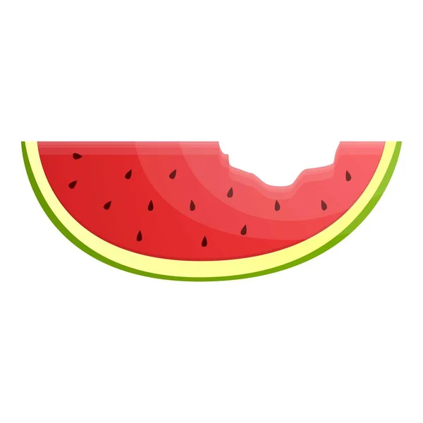 Bit watermelon slice icon, cartoon style — Stock Vector