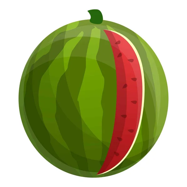 Geschnittene Wassermelone Ikone, Cartoon-Stil — Stockvektor